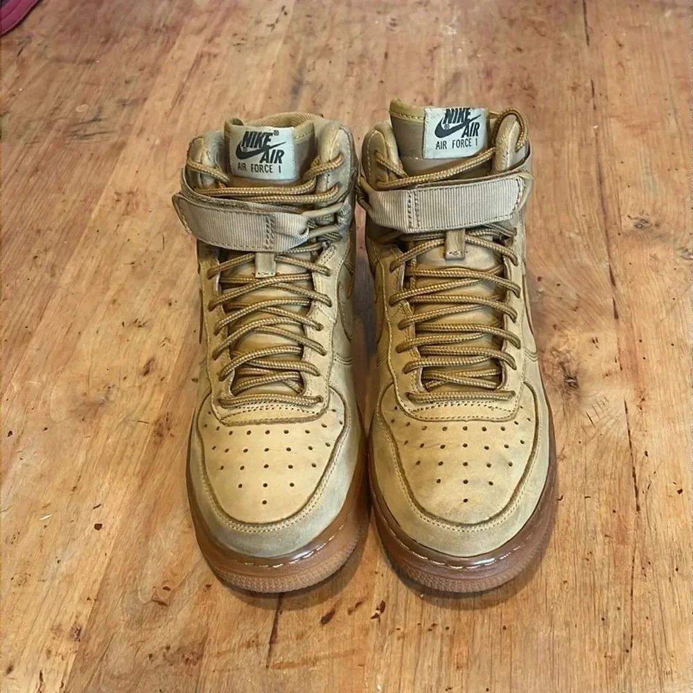 Nike Air Force 1 High Flax Youth Size 6Y GS wheat Brown From 2015 (807617-200) - Picture 3 of 7